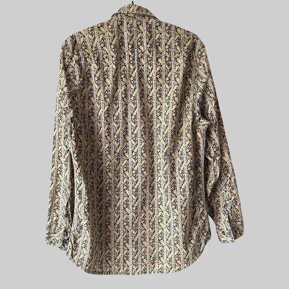 Indigo Palm Paisley Pattern Button Down Western Shirt - Picture 2 of 14